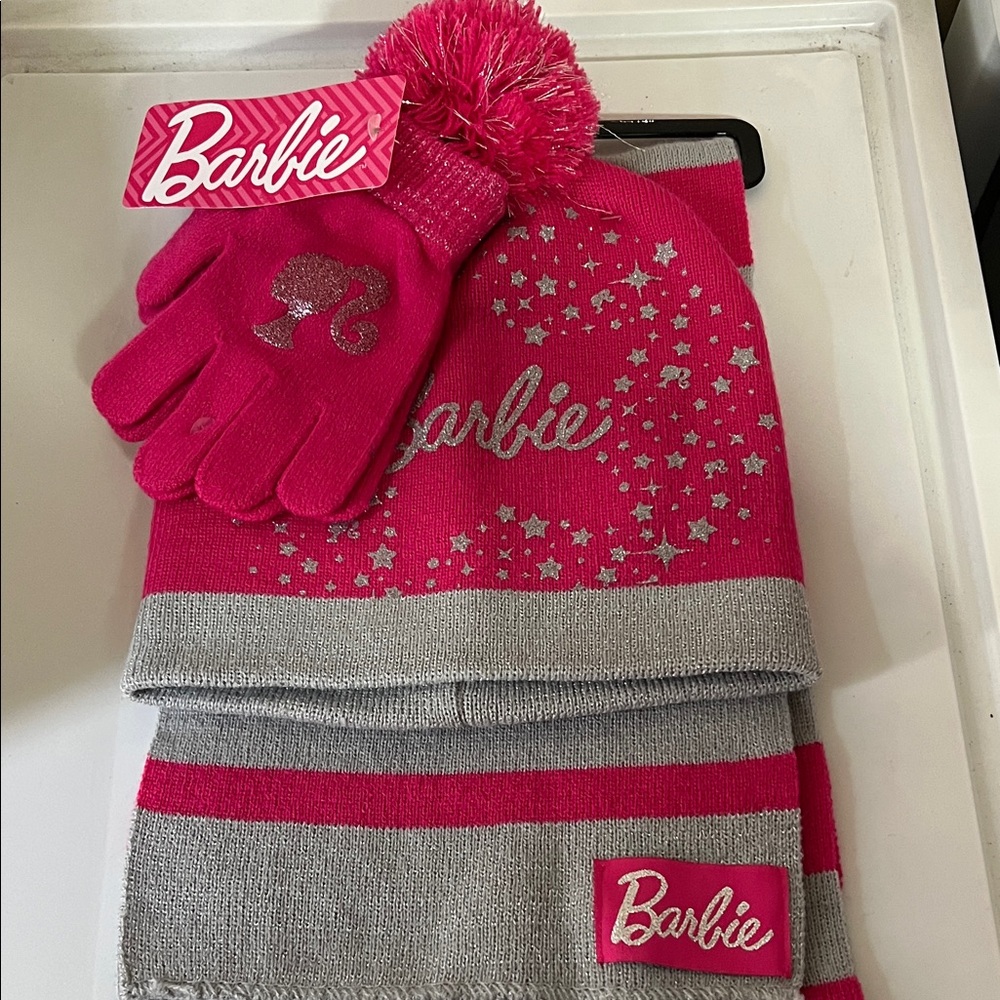 Barbie Scarf, Beanie and Glove Set